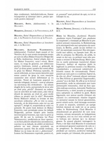 Dicţionarul personajelor lui Dostoievski