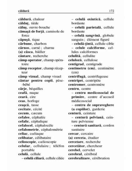 Dicționar medical de buzunar francez-român/român-francez