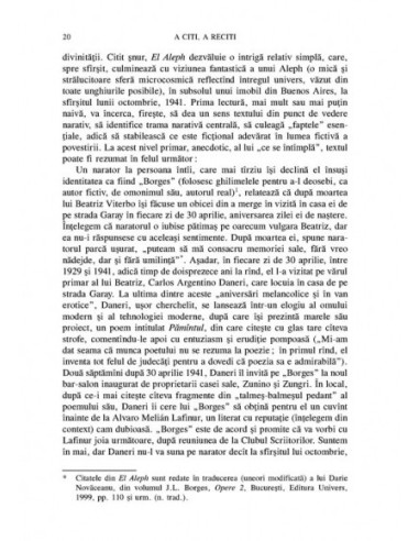 A citi, a reciti. Către o poetica a...