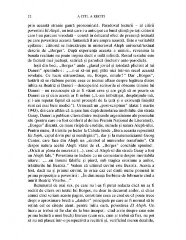 A citi, a reciti. Către o poetica a...