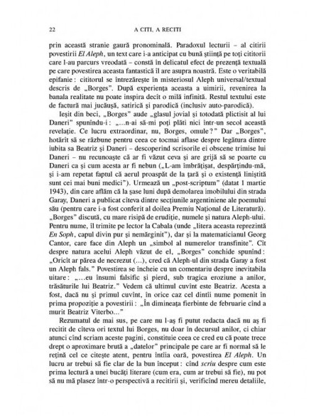 A citi, a reciti. Către o poetica a (re)lecturii