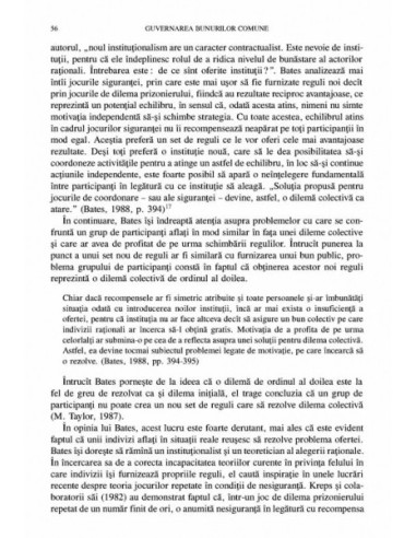 Guvernarea bunurilor comune. Evoluția...