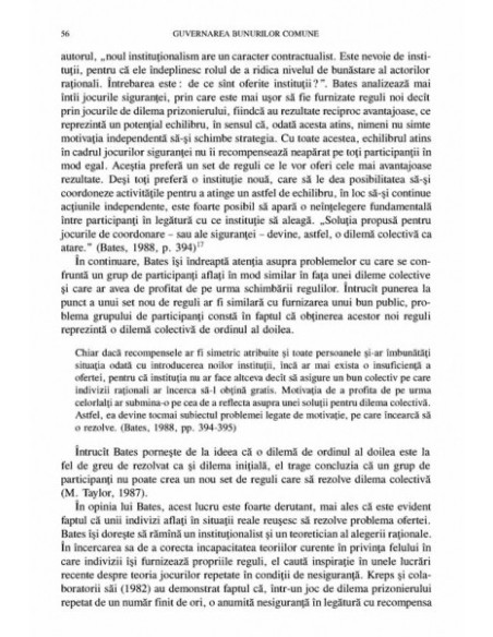 Guvernarea bunurilor comune. Evoluția instituțiilor pentru acțiunea colectivă