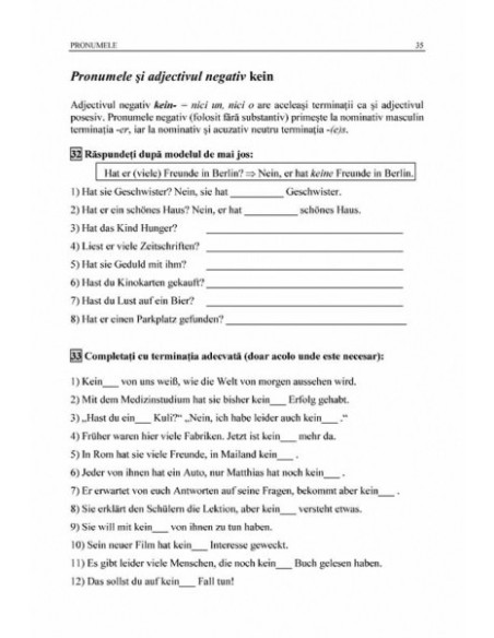 Limba germană. Exerciţii de gramatică şi vocabular