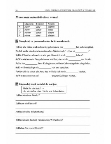 Limba germană. Exerciţii de gramatică... Limba germană. Exerciţii de gramatică...