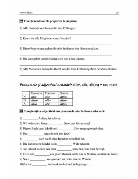 Limba germană. Exerciţii de gramatică şi vocabular