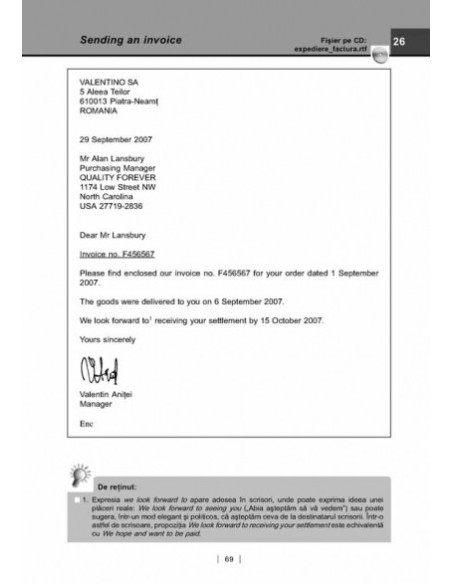 Modele de scrisori profesionale în limba engleză