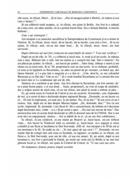 Experiențe carcerale în România comunistă. Volumul I