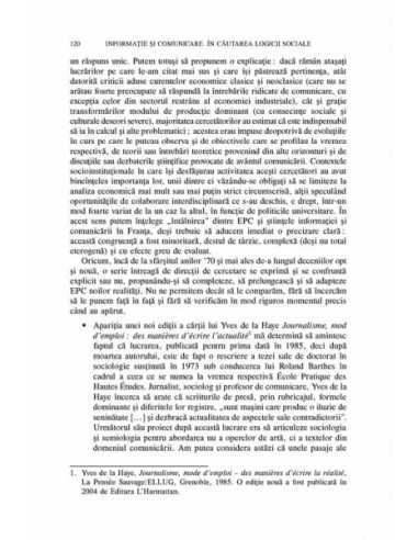 Informație și comunicare. În căutarea... Informație și comunicare. În căutarea...