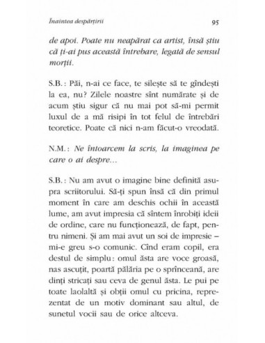 Înaintea despărțirii. Convorbire cu... Înaintea despărțirii. Convorbire cu...
