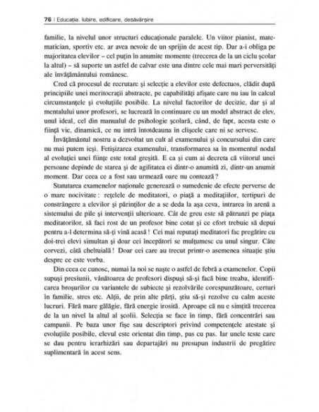 Educația. Iubire, edificare, desăvîrșire