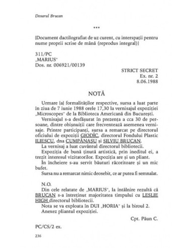 Dosarul Brucan. Documente ale... Dosarul Brucan. Documente ale...
