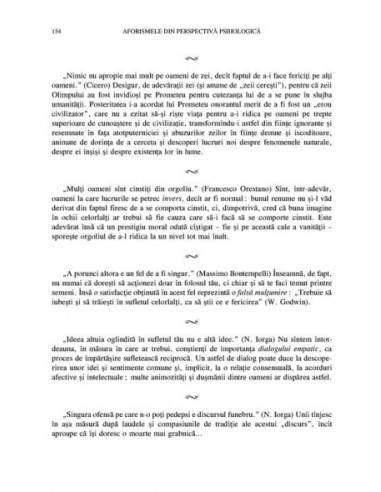 Aforismele din perspectivă psihologică Aforismele din perspectivă psihologică
