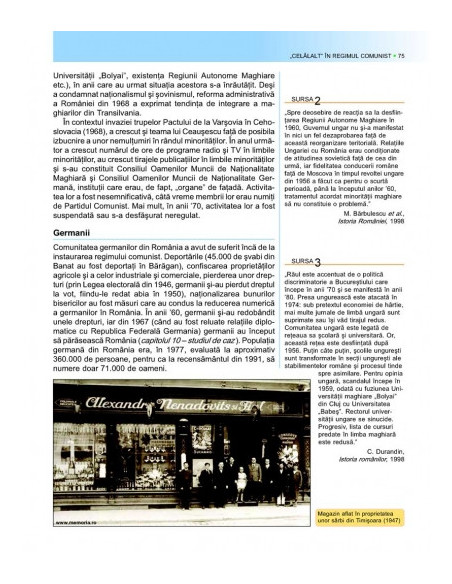 O istorie a comunismului din România. Manual pentru liceu