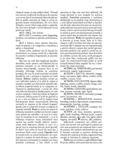 Dicționar de sinonime comentate ale limbii engleze