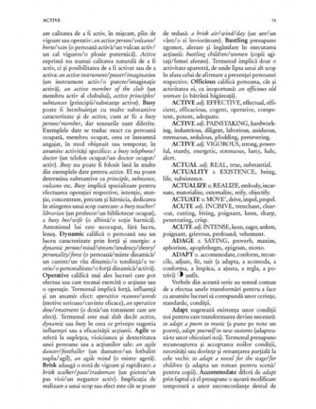 Dicționar de sinonime comentate ale limbii engleze