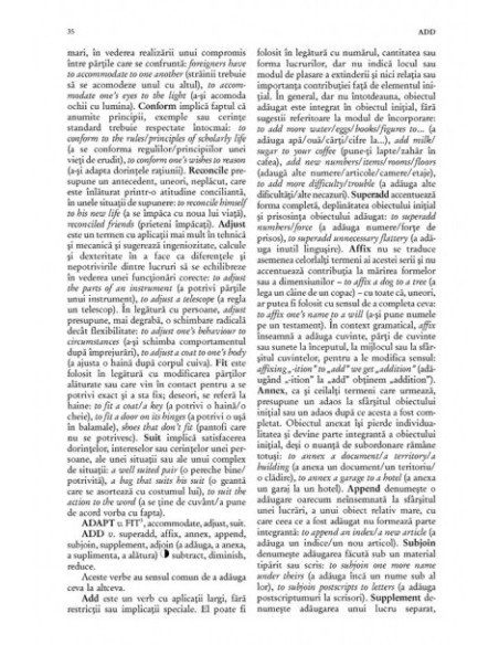 Dicționar de sinonime comentate ale limbii engleze