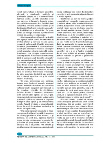 Revista de asistență socială. Nr. 3/2007 Revista de asistență socială. Nr. 3/2007