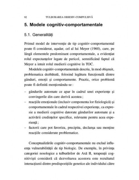 Tulburarea obsesiv-compulsivă. Circumscriere, modele și intervenții