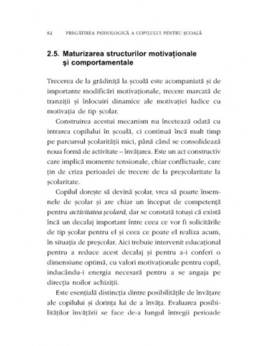 Pregătirea psihologică a copilului...