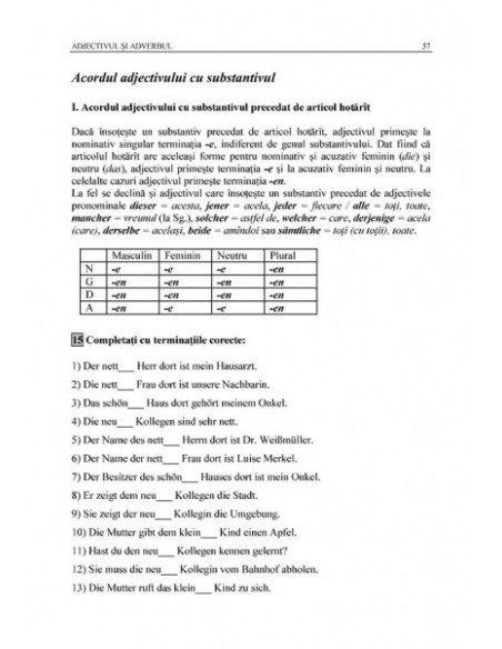 Limba germană. Exerciţii de gramatică şi vocabular