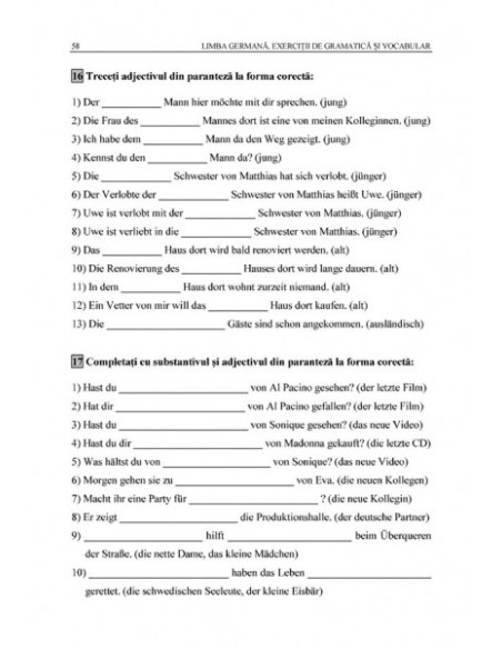 Limba germană. Exerciţii de gramatică şi vocabular