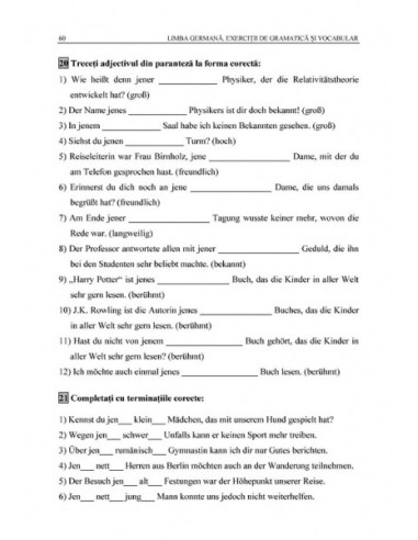Limba germană. Exerciţii de gramatică... Limba germană. Exerciţii de gramatică...