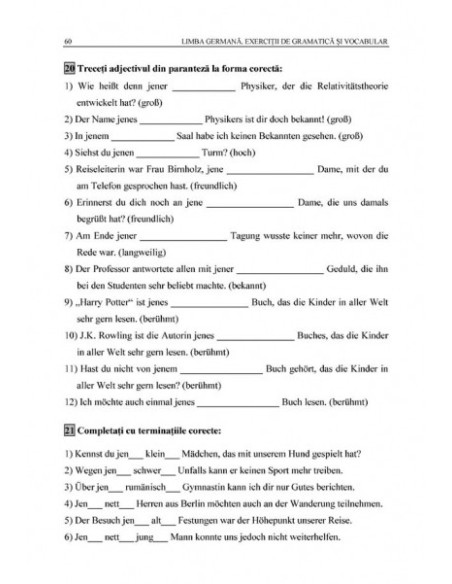 Limba germană. Exerciţii de gramatică şi vocabular