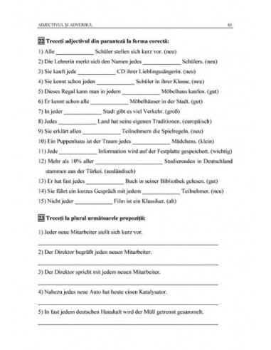 Limba germană. Exerciţii de gramatică... Limba germană. Exerciţii de gramatică...