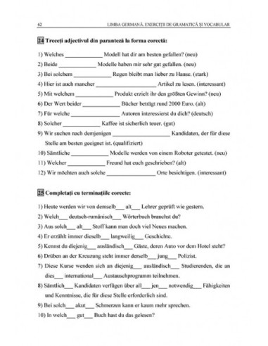Limba germană. Exerciţii de gramatică... Limba germană. Exerciţii de gramatică...