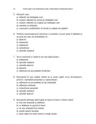 Teste-grilă de psihopatologie,...