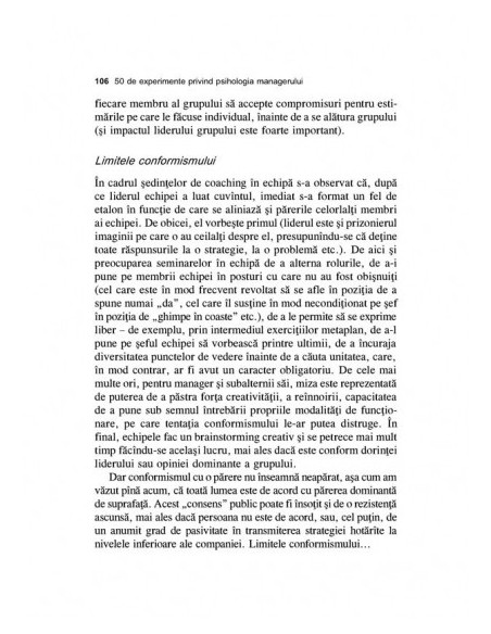 50 de experimente privind psihologia managerului. Cum să reuşeşti la locul de muncă