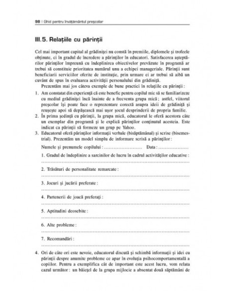 Ghid pentru învățămîntul preșcolar. O abordare din perspectiva noului curriculum