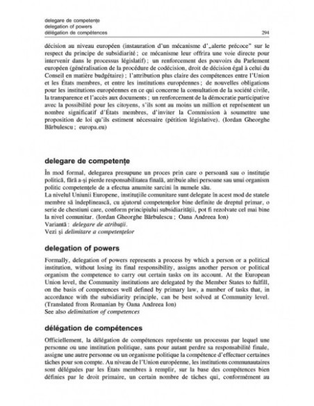 Dicţionar explicativ trilingv al Uniunii Europene. Trilingual Dictionary of the European Union.