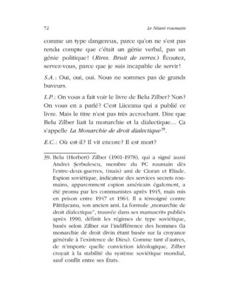 Le Neant roumain. Un entretien/Neantul românesc. O convorbire