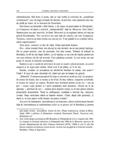 Ultimul deceniu comunist. Scrisori...