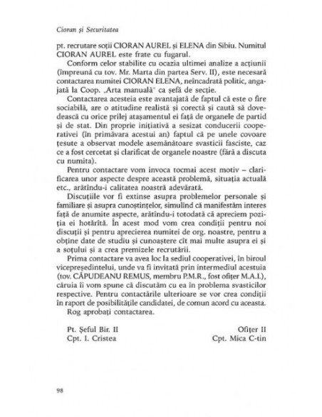 Cioran şi Securitatea