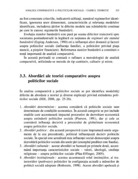 Introducere în politici sociale comparate. Analiza sistemelor de asistență socială
