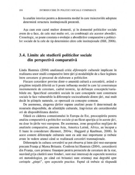 Introducere în politici sociale comparate. Analiza sistemelor de asistență socială