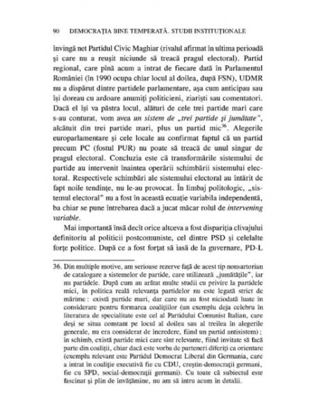 Democrația bine temperată. Studii instituționale