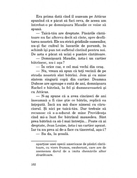 ...Să ucizi o pasăre cântătoare