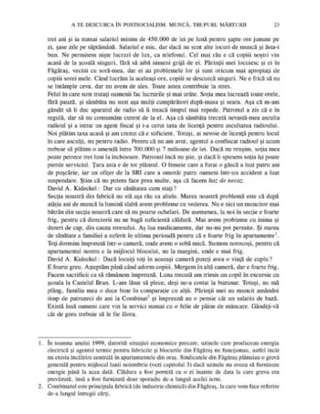 România postsocialistă. Munca, trupul și cultura clasei muncitoare