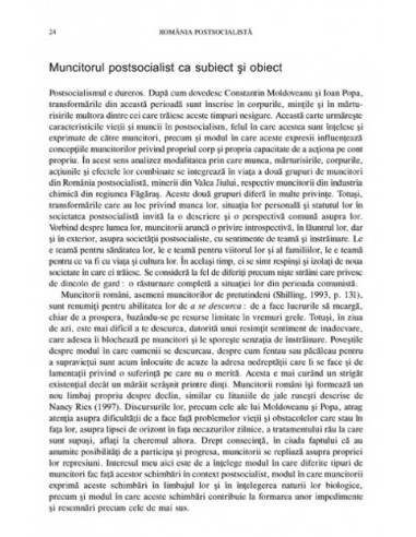 România postsocialistă. Munca, trupul... România postsocialistă. Munca, trupul...