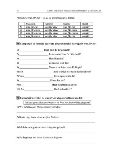 Limba germană. Exerciţii de gramatică... Limba germană. Exerciţii de gramatică...