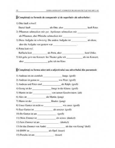 Limba germană. Exerciţii de gramatică... Limba germană. Exerciţii de gramatică...