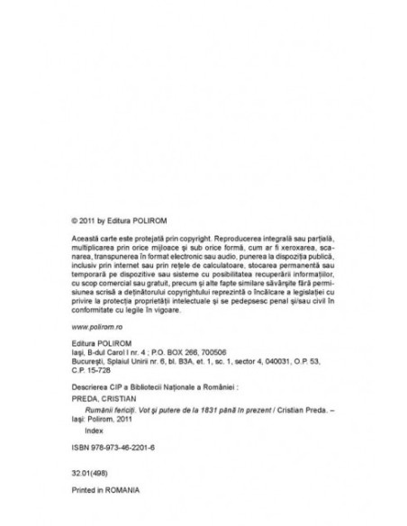 Rumânii fericiți. Vot și putere de la 1831 pînă în prezent