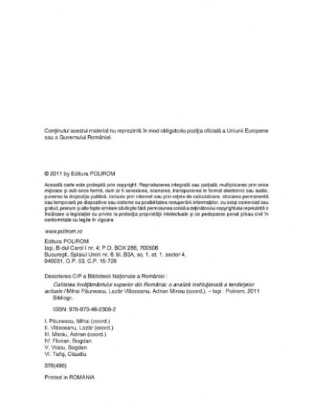 Calitatea învățămîntului superior din România
