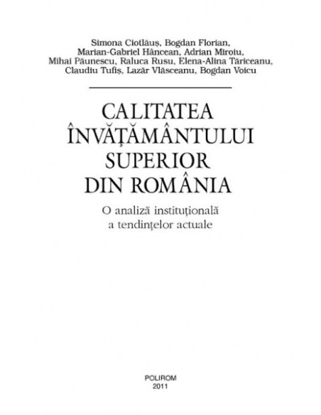 Calitatea învățămîntului superior din România