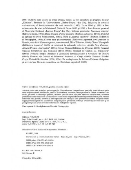 Cioran naiv şi sentimental