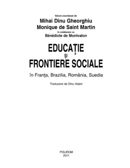 Educație și frontiere sociale: Franța, România, Brazilia, Suedia